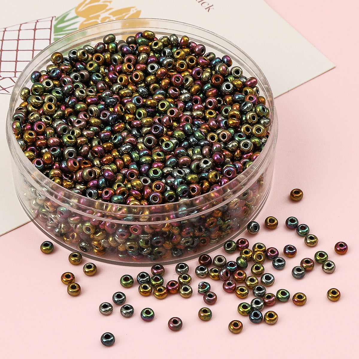 Metallic Seed Glass Beads 2mm Premium Colorful Shimmering 3000pcs 28