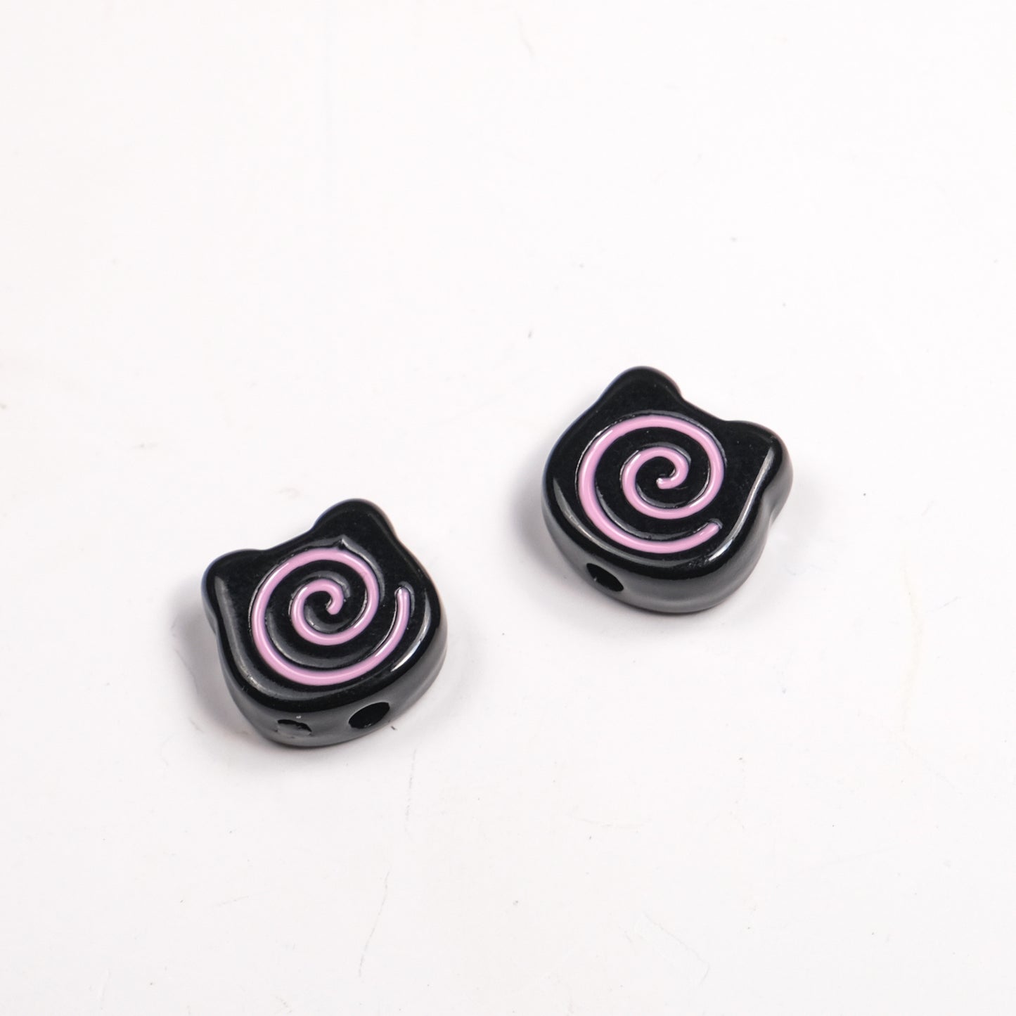 Painted Spiral Bear Acrylic Beads 11mm Colorful Glossy 50pcs 5