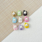 Painted Metal Beads 16mm Enamel Baking Phone & Yogurt Box 10pcs