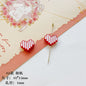 Christmas Painted Alloy Metal Beads Bright Red Glossy White 10pcs 5