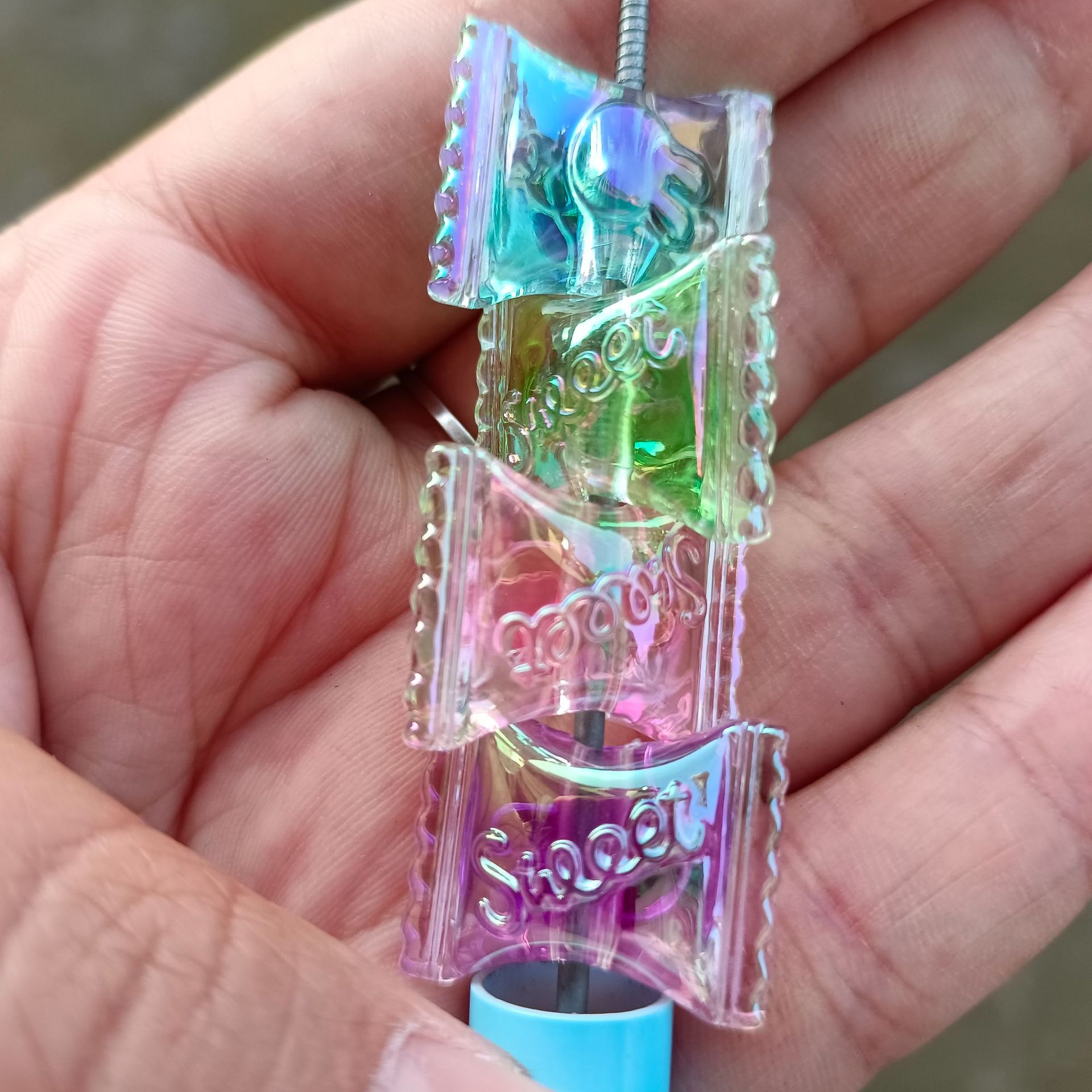 Transparent Candy Bag Acrylic Beads 17x21mm UV Plating 100pcs 6