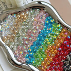 Vintage Faceted Round Glass Beads 8mm Iridescent 50pcs 2