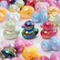Plating Duck Acrylic Beads 22mm Glossy Iridescent 10pcs