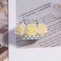 3D Rose Wrapped Rhinestone Beads 22mm Resin Floral Design 10pcs 12