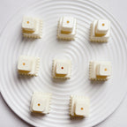 Painted Square Round Acrylic Beads 31mm 35mm Macaron Cake Double Layer 5pcs 7