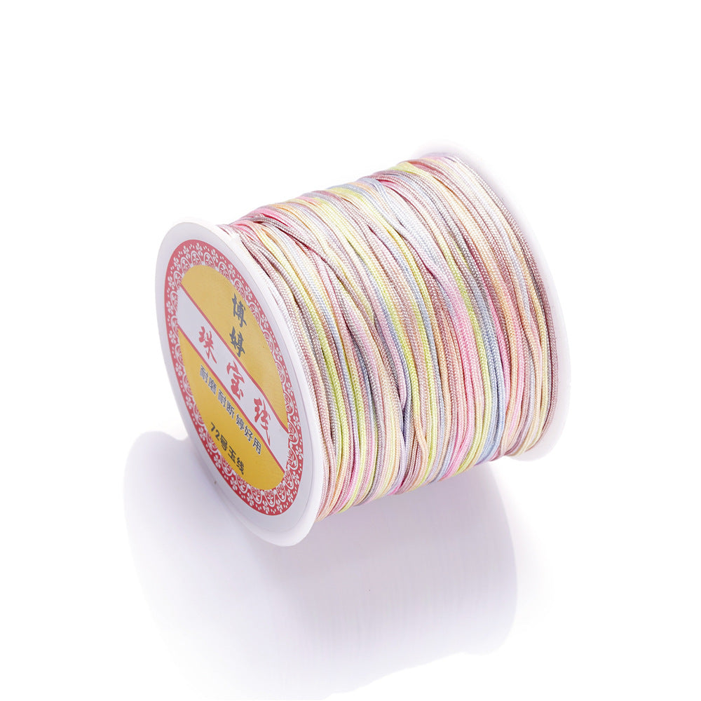 Nylon Rainbow Variegated Beading Thread 0.8mm Diameter 60m Spool 14
