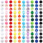 Multi-Color Bubblegum Beads 20mm Vibrant Solids Stripes Polka Dot Rhinestone 120pcs 16