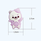 Silicone Focal Beads Dancing Bears Wearing Tilted Hat 20pcs 2