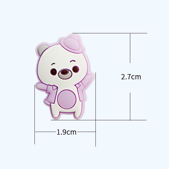 Silicone Focal Beads Dancing Bears Wearing Tilted Hat 20pcs 2