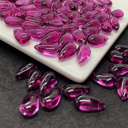 Czech Glass Beads Teardrop 8mm 14mm Glossy Purple Pink Iridescent 100pcs 26