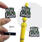 Silicone Focal Beads Christmas Snowman Elk Santa Text Print 2