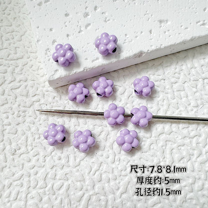 Heart Circle Floral Metal Beads Painted Solid Color Bulk 20pcs 35