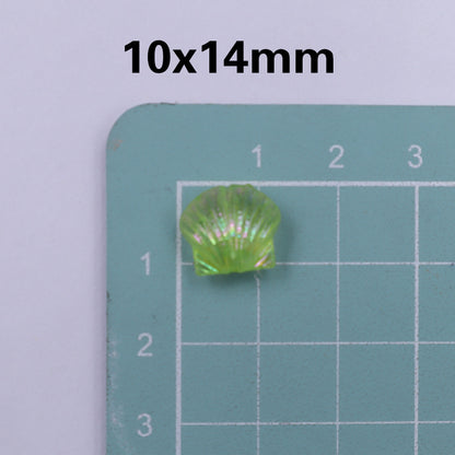 Transparent Shell Resin Beads 14mm Iridescent Multicolor 50pcs 12
