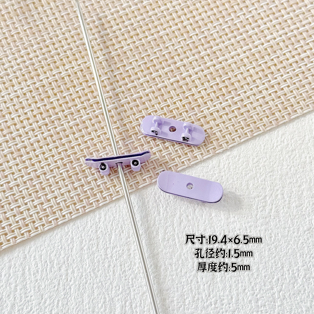 Bow and Skateboard Metal Beads 25mm 19mm Baking Painted Alloy 20pcs 19