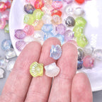 Transparent Shell Resin Beads 14mm Iridescent Multicolor 50pcs 4