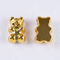 Plating Teddy Bear Acrylic Beads 18mm Metallic Colored 100pcs 7