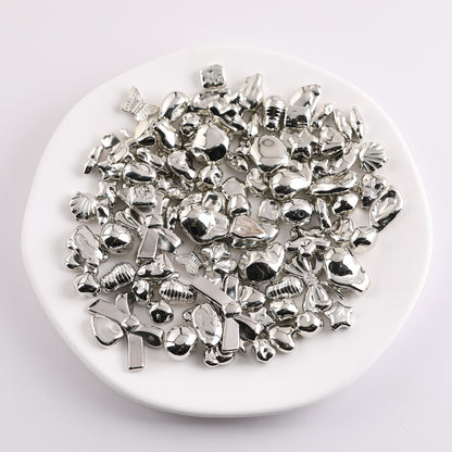 Silver Tone Irregular Shape CCB Plastic Beads 200pcs 4