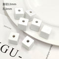 Rubberized Spray Painted Square Acrylic Beads 13mm 50pcs 2