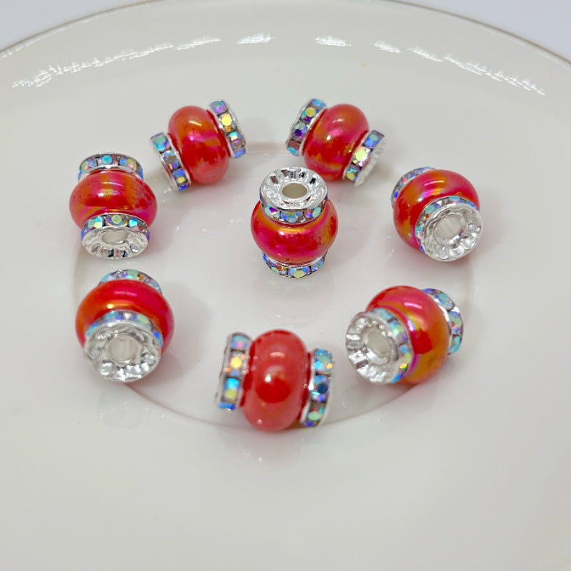 Lantern Rhinestone Beads 14mm Acrylic Plating Bright Color 20pcs 4