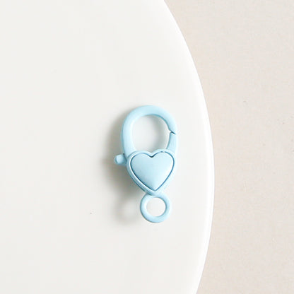 Zinc Alloy Heart Buckle Keychain Clasps 26mm Colorful 20pcs 16