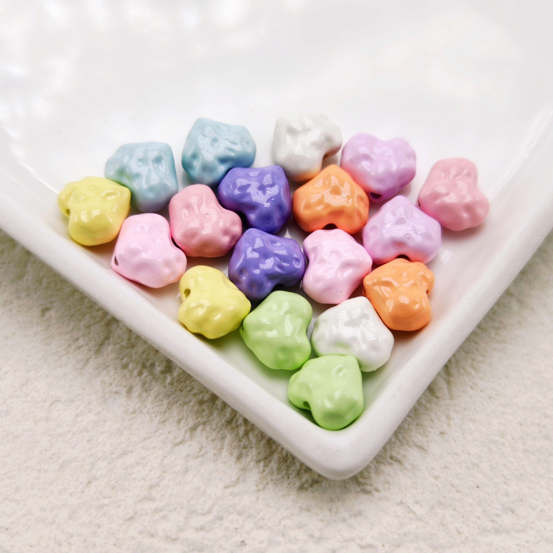 Heart Metal Beads 11mm Baking Painted Meteorite Zinc Alloy 20pcs 2