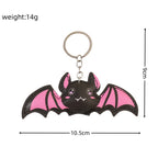 Pink Bat Metal Halloween Keychain Cute Wings Grin Design 4