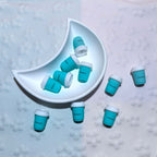 Silicone 3D Focal Beads Fresh Blue Cup Front Facing 20pcs 4
