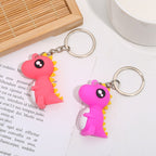 Silicone Dinosaur Couple Keychain Cute Colorful Dino Charm 2