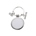 Metal Graduation Sublimation Keychain Round Photo Frame Silver 2
