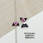 Devil Heart and Kitten Flower Metal Beads 17/15mm Baking Painted 18pcs 13