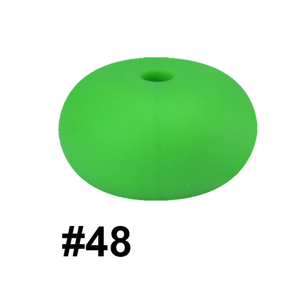 23mm Abacus Silicone Beads Matte Finish Pastel Colors 50pcs