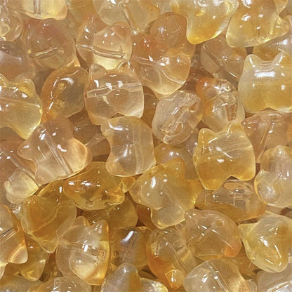 Transparent Corgi Butt Glass Beads 13mm Colorful Glossy 100pcs 6