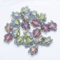 Electroplated Turtle Glass Beads 14X18mm Transparent Rainbow 20pcs 13