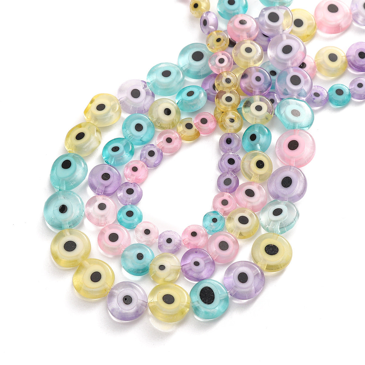 Lampwork Glass Beads Evil Eye Macaron Color Translucent 6mm 8mm 10mm