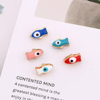 Creative Ocean Little Fish Metal Beads 10mm Colorful Enamel 100pcs