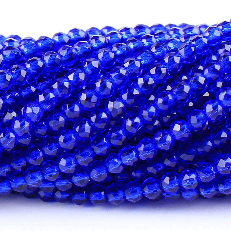 Transparent Disc Seed Glass Beads 2mm Glossy Blue Tones 360pcs 2 Strands 9