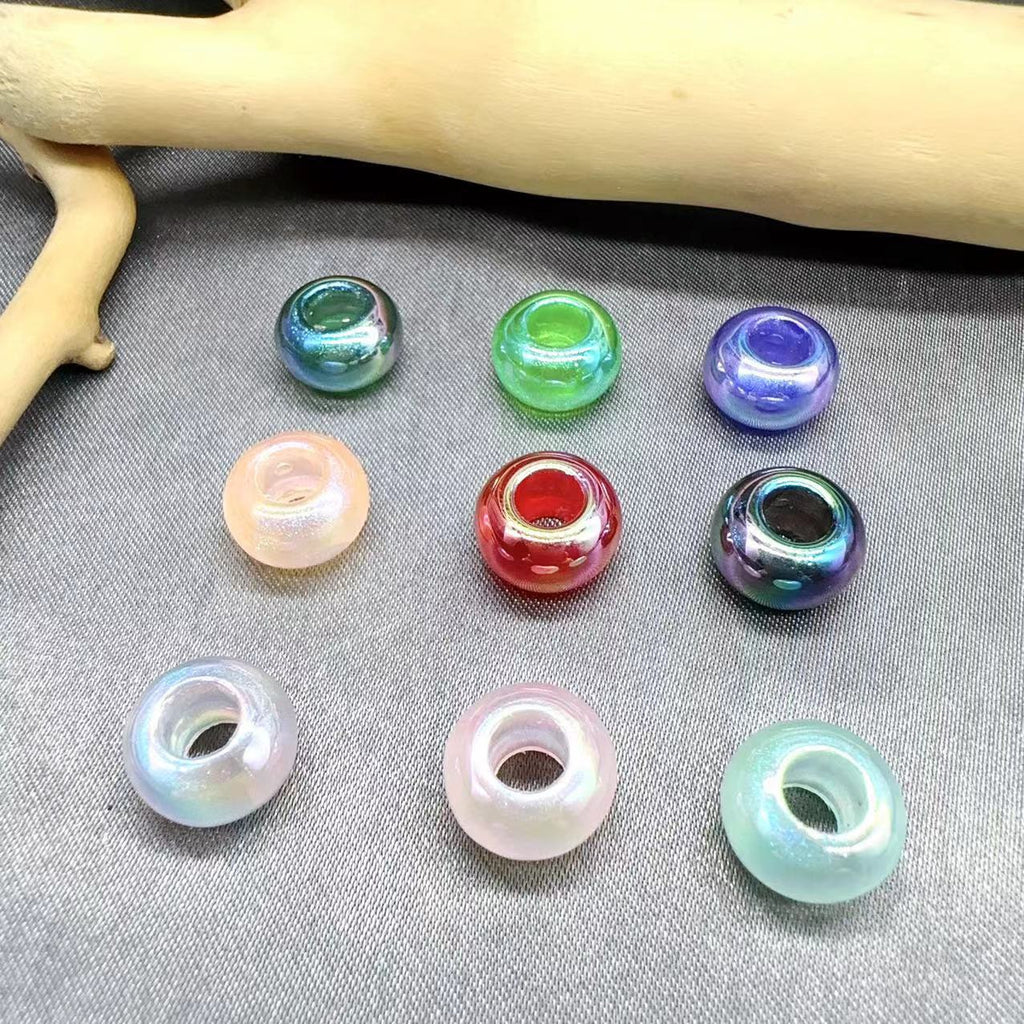 Acrylic Large Hole Spacer Beads 14mm AB Colorful 31pcs 4