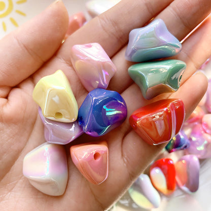 Plating Irregular Trapezoid Acrylic Beads 24mm Colorful Glossy 50pcs 2