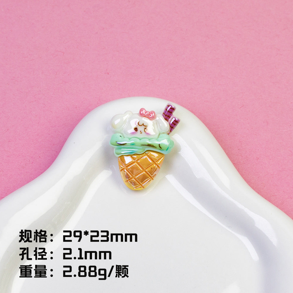 Dessert Cat Series Resin Beads Whimsical Mixed Shapes 20pcs 10