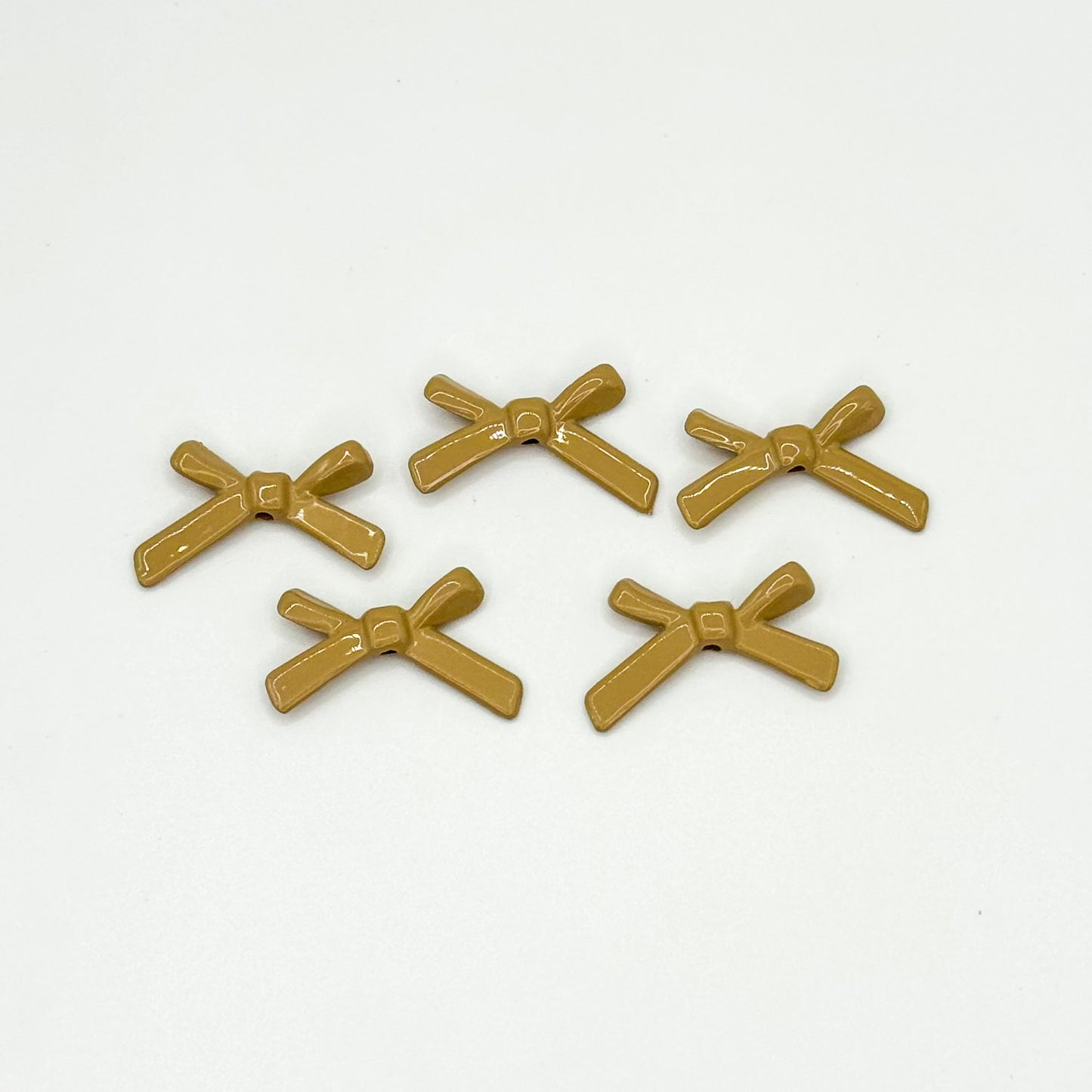 Bow Metal Beads 20mm Baking Painted Polished Alloy 50pcs 18