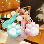 PVC Cat Claw Keychain Soft Adhesive Cute Animal Charm Vivid Colors 4
