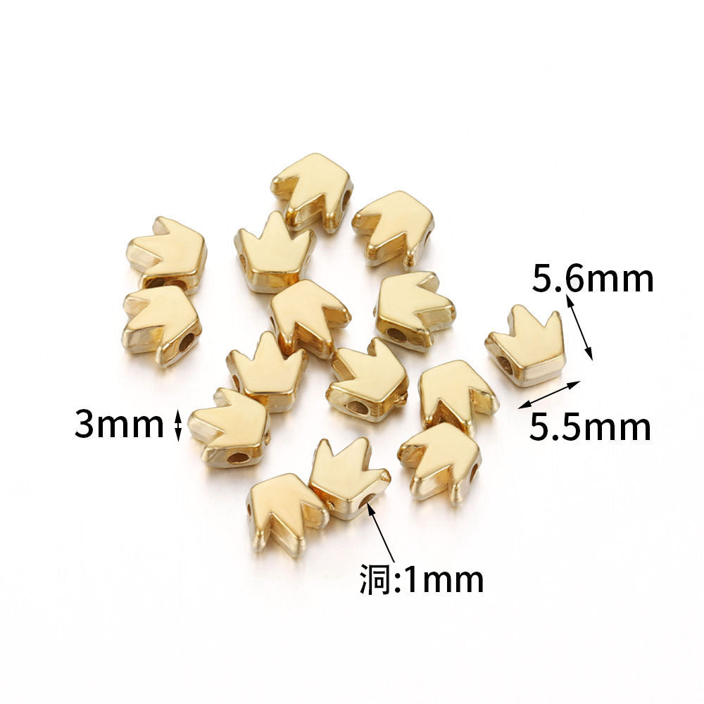Smooth Crown Acrylic Beads 5mm Metallic Gold Silver CCB Plastic 200pcs 2