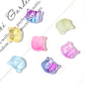 Transparent Cat Head Glass Beads 14mm Pastel Colors 30pcs