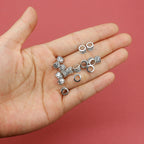 Rhombus Tube Metal Beads 7mm Tibetan Large Hole Vintage Silver Tone 100pcs 4