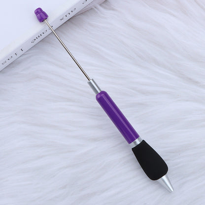 Beadable Ballpoint Pen Comfortable Grip Sponge Sheath Black Ink 1.0mm 8