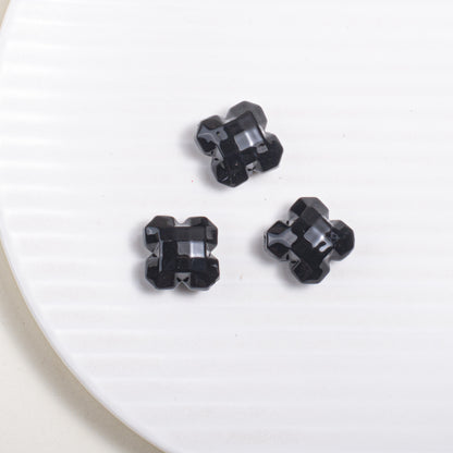 Glossy Painted Faceted Four-Leaf Clover Acrylic Beads 16mm 5pcs 3