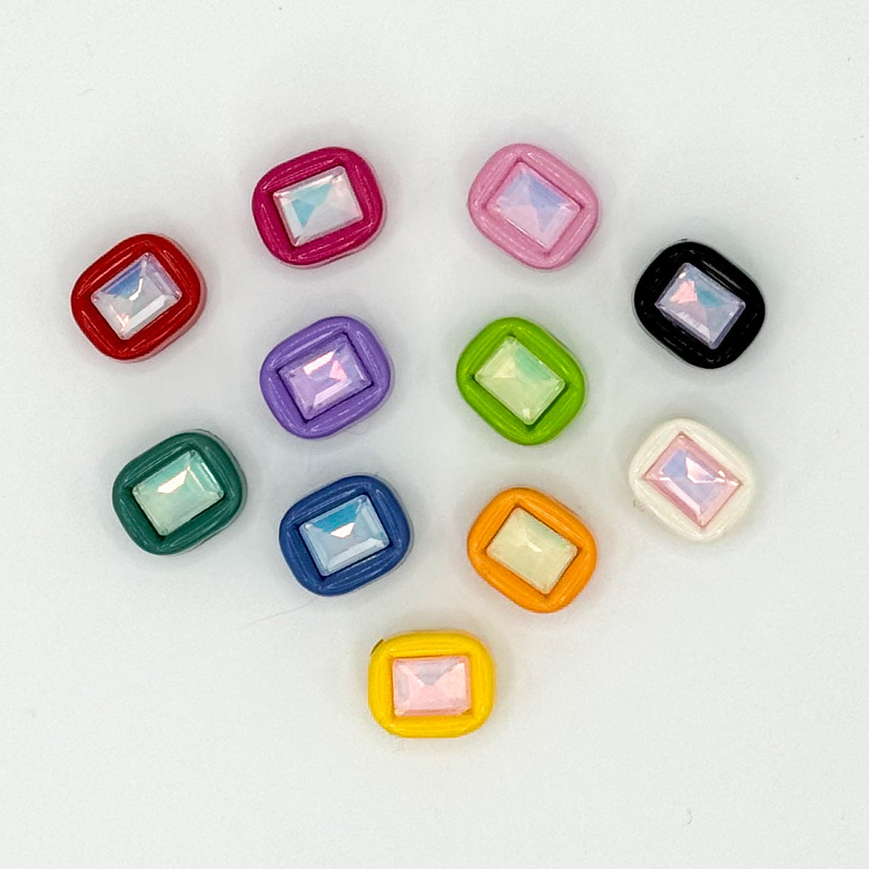 Painted Square Acrylic Beads 14mm Diamond Faceted Mixed Colors 10pcs 4