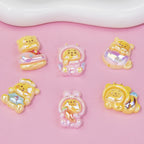 Glossy Pastel Resin Bear Resin Beads Playful Charm 10pcs