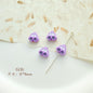 Cat Strawberry Moon Metal Beads Purple Tone Baking Painted 10pcs 4