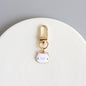 Cartoon Cat Head Keychain Zinc Alloy Enamel Gold Tone 6